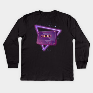 Take Me Back - Cassette Tape Synthwave Kids Long Sleeve T-Shirt